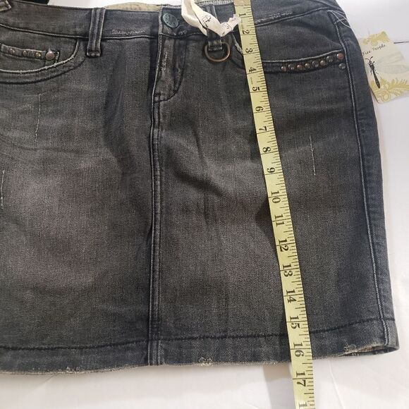 Free People Black Denim Mini Skirt Womens 30 - Picture 8 of 12